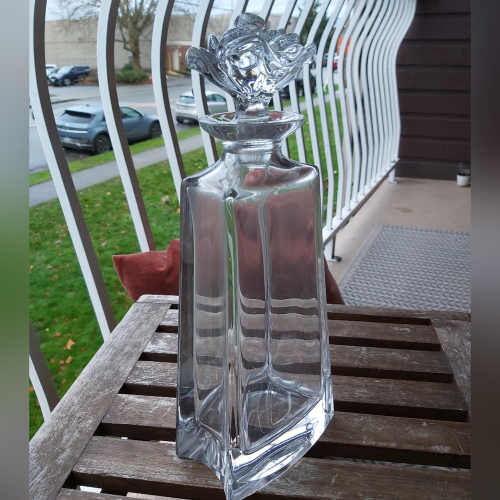 Crystal Bohemia Rose Decanter rare